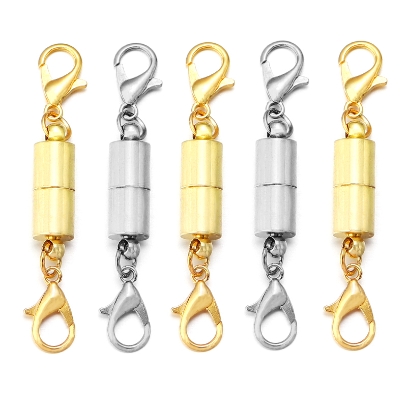 Jewelry Making Metals - 5pcs/lot Metal Cylinder Magnetic Clasp With