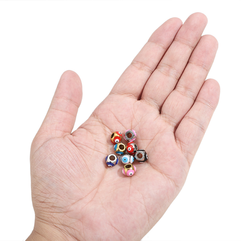 Jewelry Making Equipment - 10pcs Stainless Steel 6mm Enamel Eye