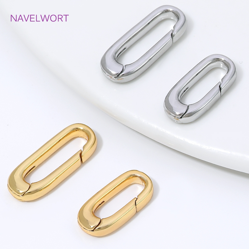 Jewelry Making Metals - 1/2/4Pcs 18K Gold Plated Oval Spring
