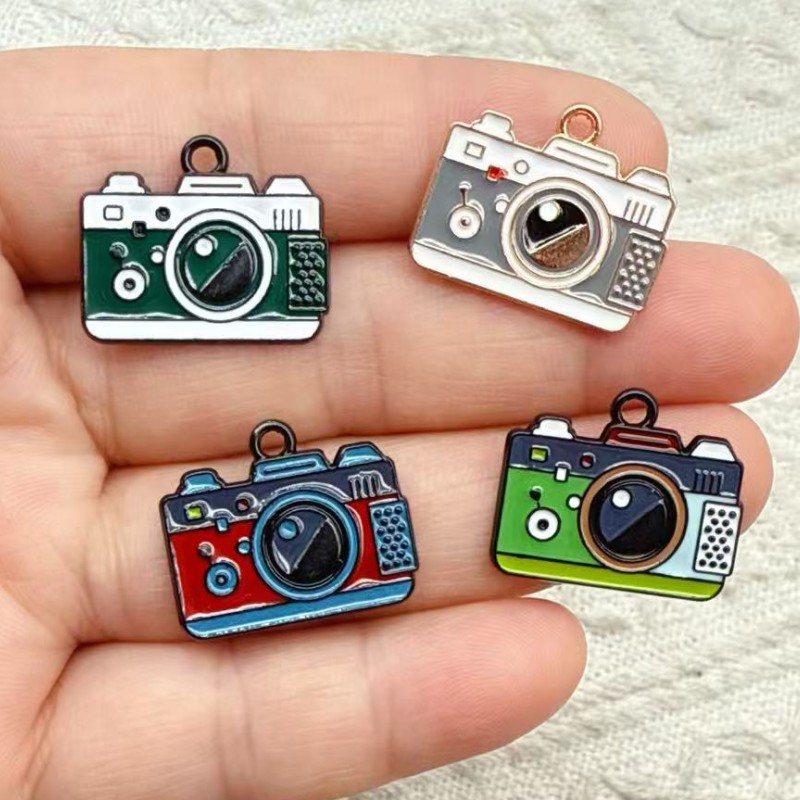 10pcs 17x20mm Enamel Camera Ch - Jewelry Making Videos recension och pris