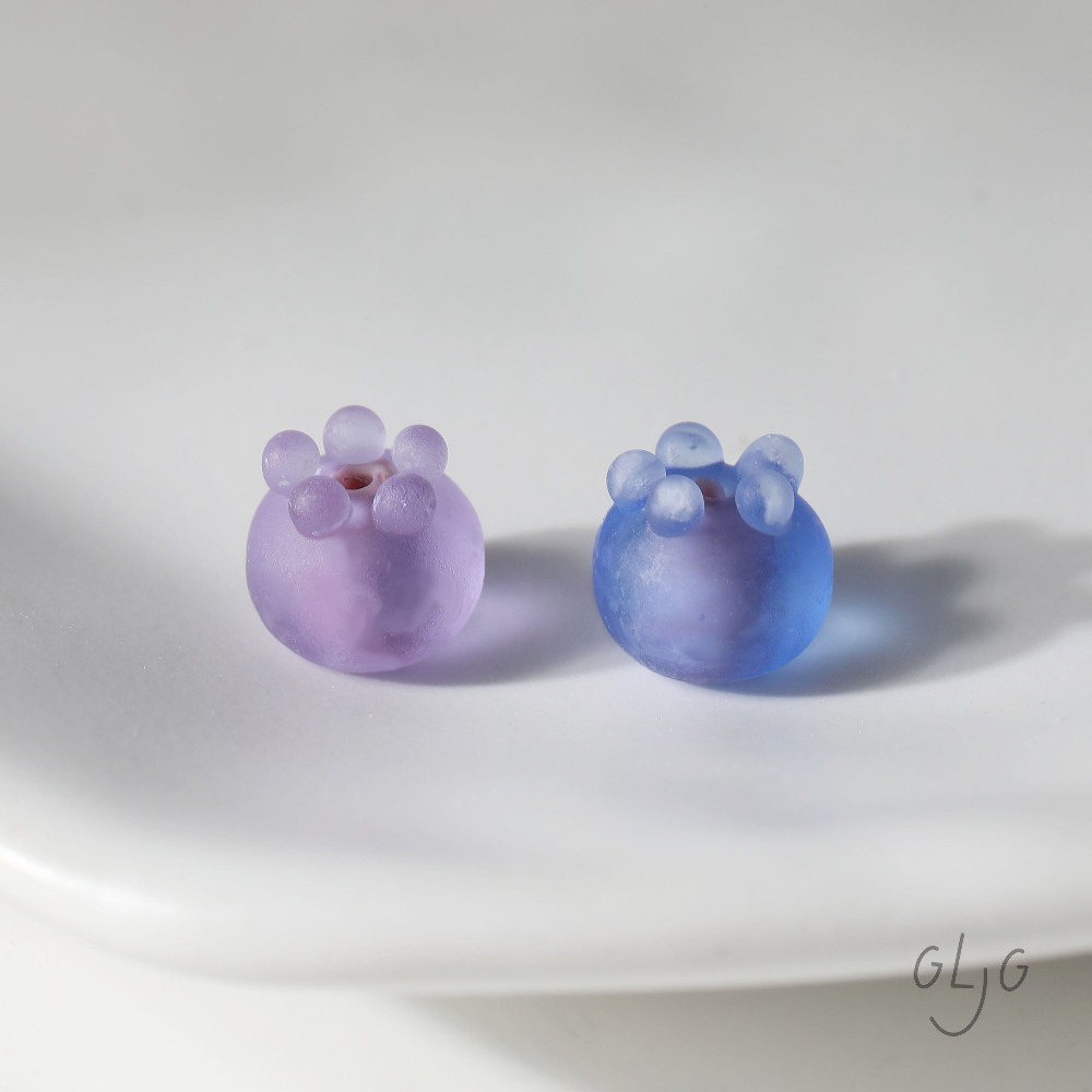 4PCS Glass Blueberry Matte Spa - Jewelry Making Equipment recension och pris