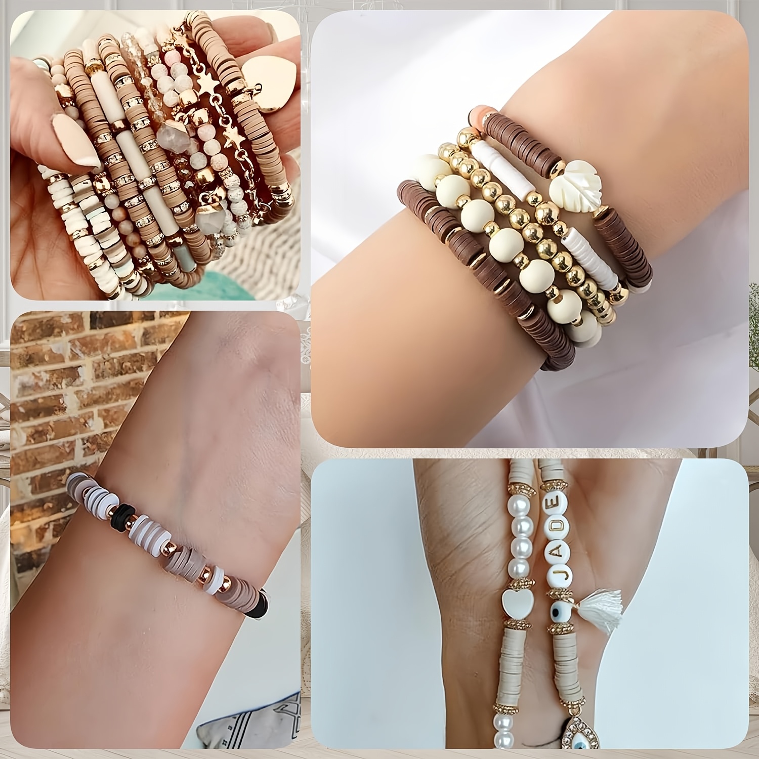 2000Pcs Pink & Brown Clay Bead - Jewelry Making Course recension och pris