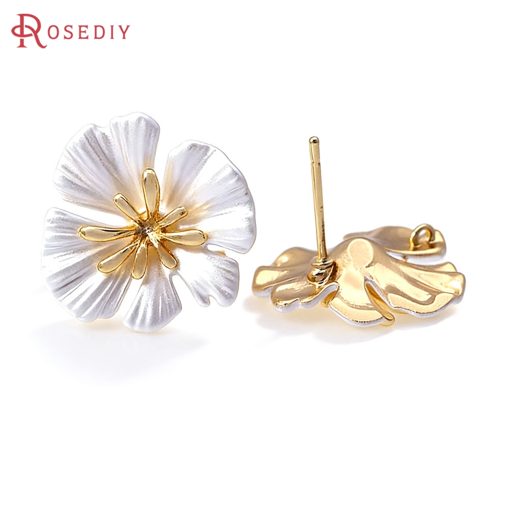 18K Gold Color Brass Flower St - Jewelry Making Metals recension och pris
