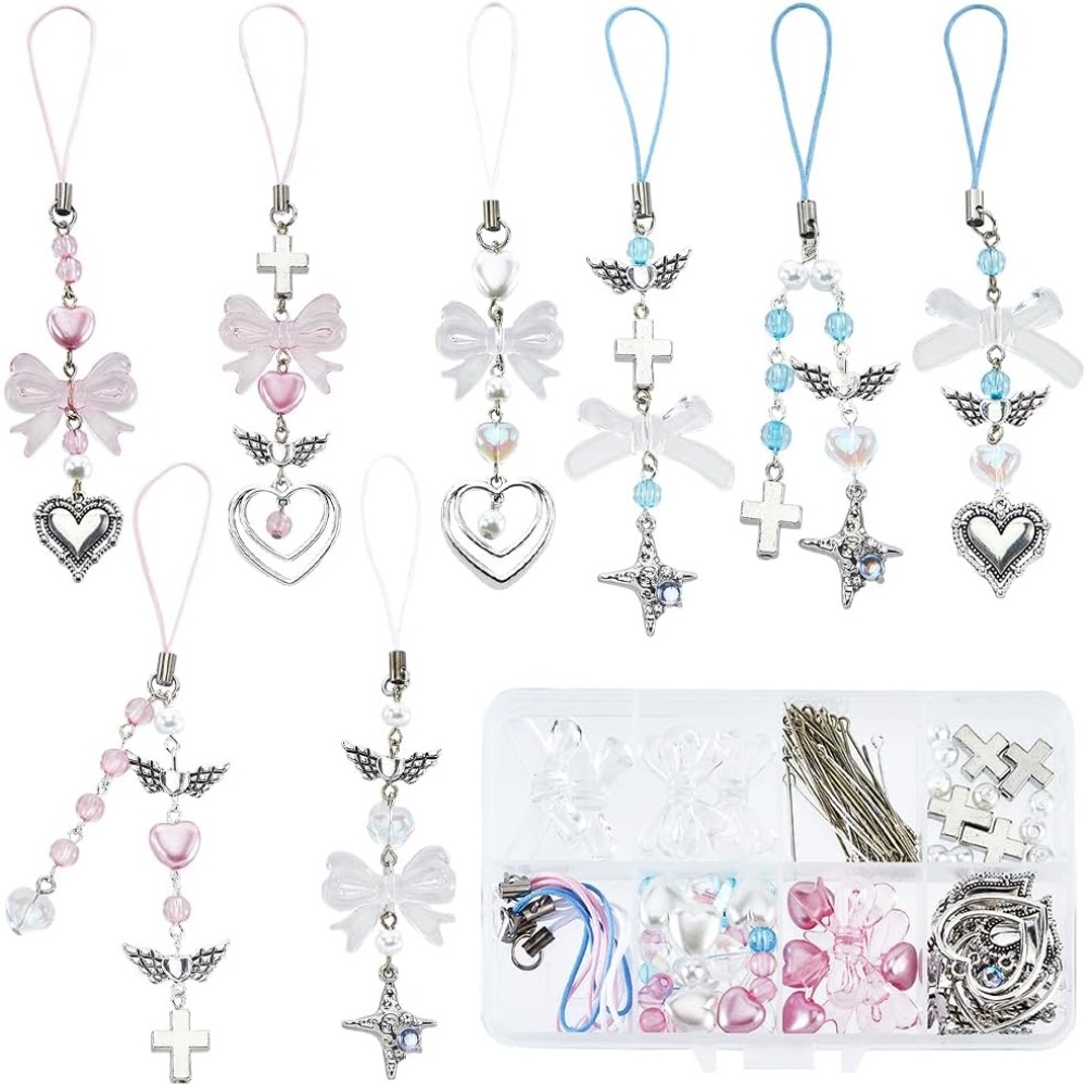 154Pcs DIY 8 Sets Phone Charm  - Jewelry Making Course recension och pris