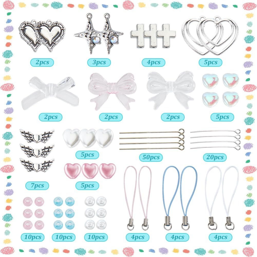 154Pcs DIY 8 Sets Phone Charm  - Jewelry Making Course recension och pris