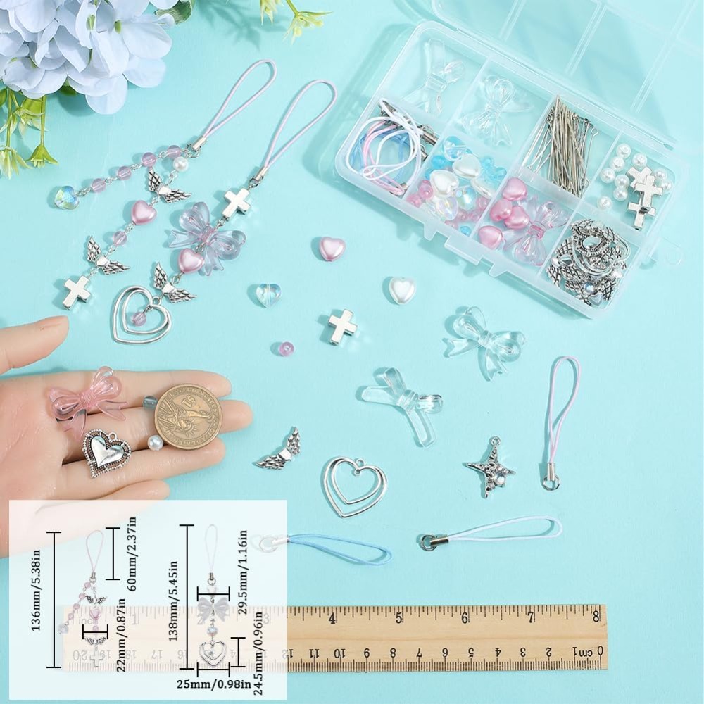 154Pcs DIY 8 Sets Phone Charm  - Jewelry Making Course recension och pris