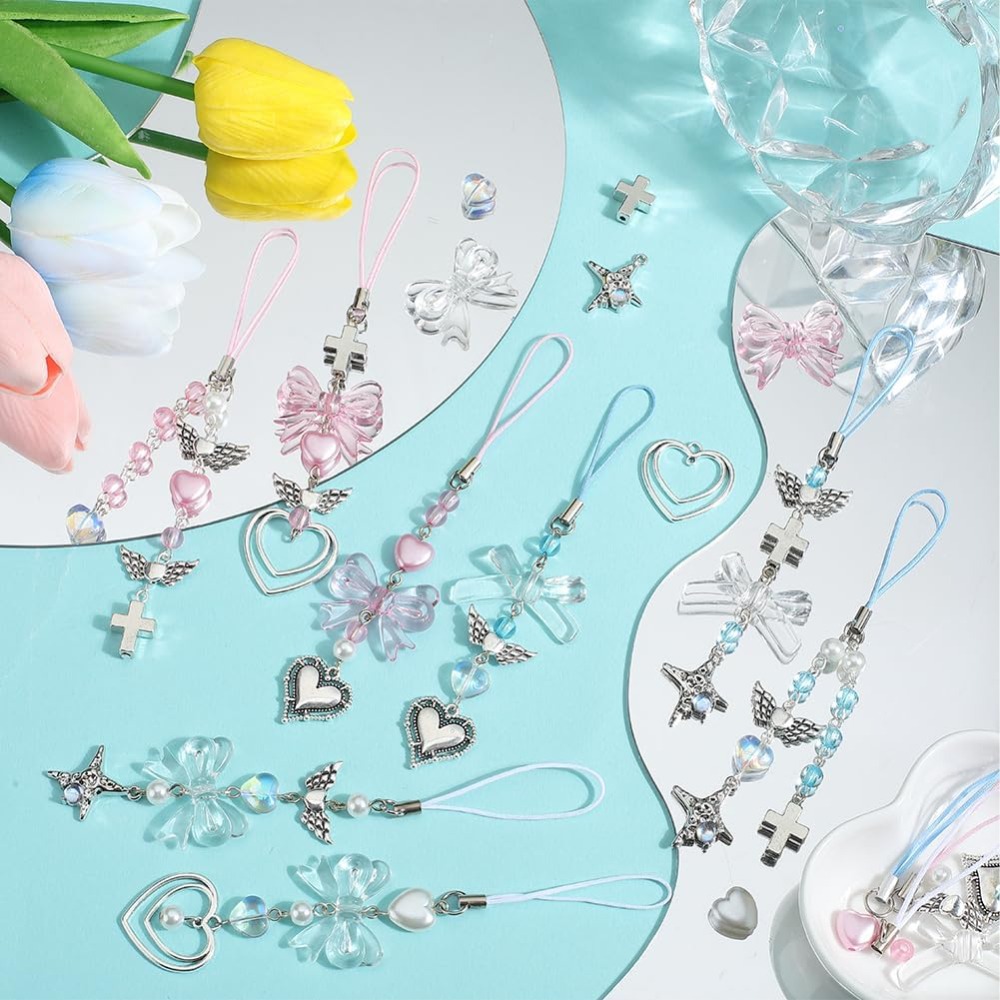 154Pcs DIY 8 Sets Phone Charm  - Jewelry Making Course recension och pris