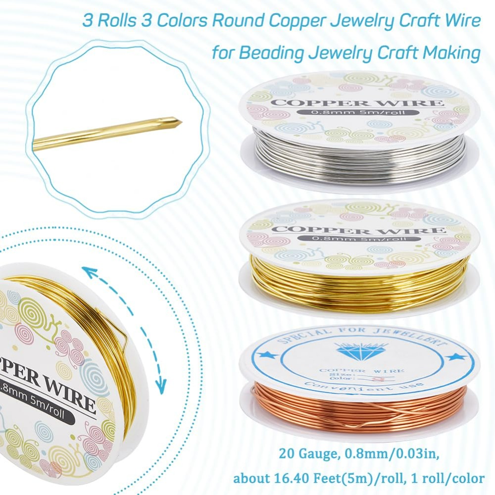 12.8M Copper Jewelry Wire 0.8m - Jewelry Making Course recension och pris