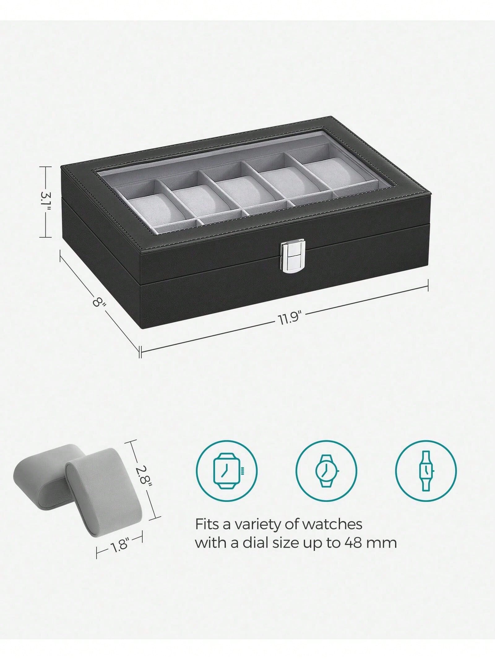 12-Slot Lockable Watch Box wit - Jewelry Making Organizer Box recension och pris