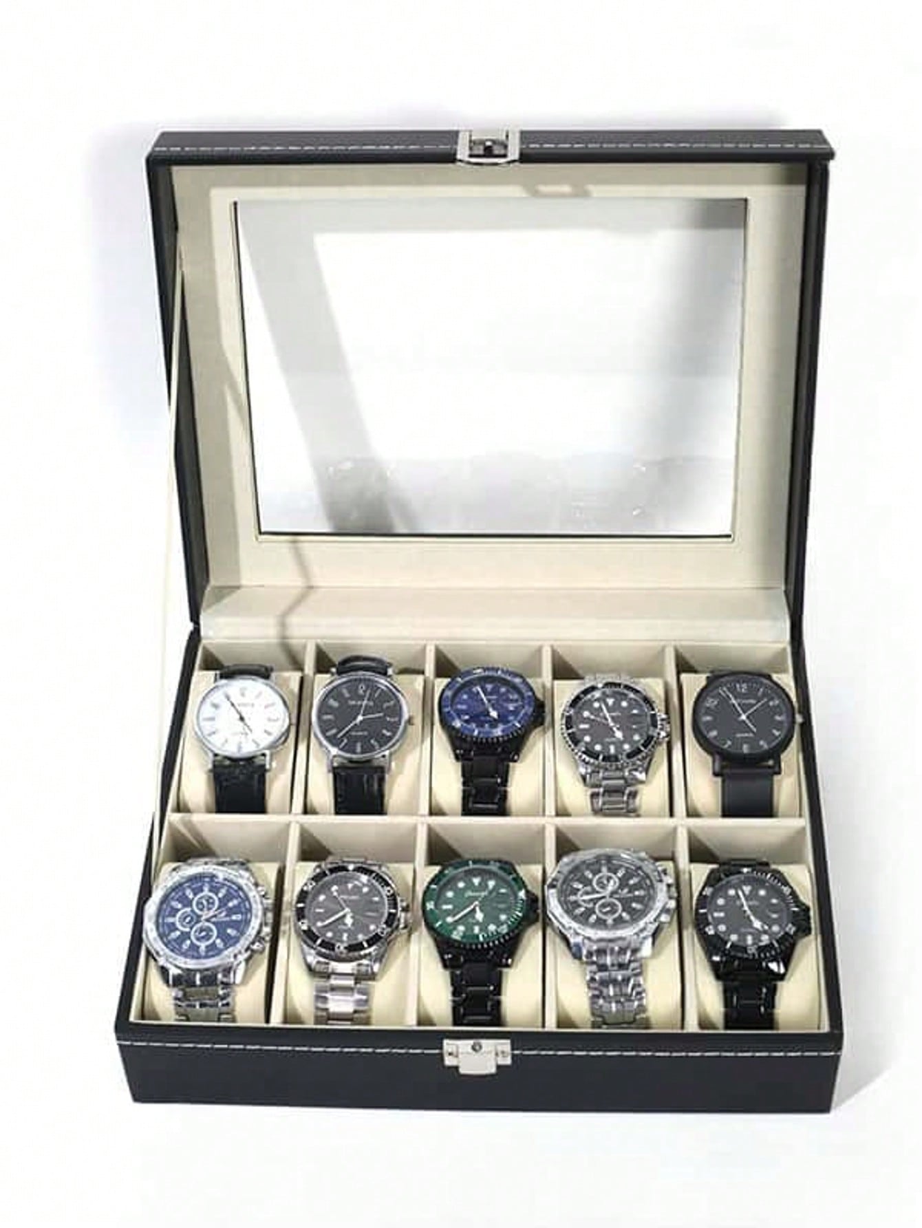 Leather Watch Box with Lock, L - Jewelry Making Organizer Box recension och pris