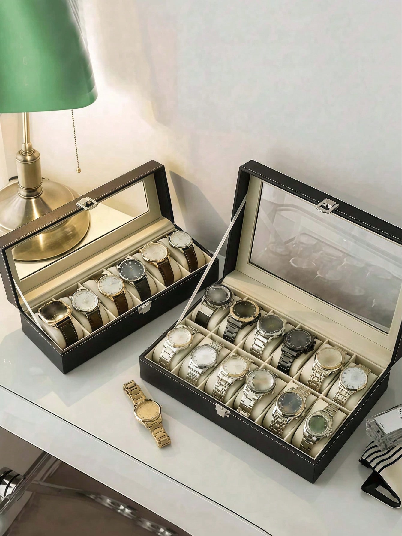 Leather Watch Box with Lock, L - Jewelry Making Organizer Box recension och pris