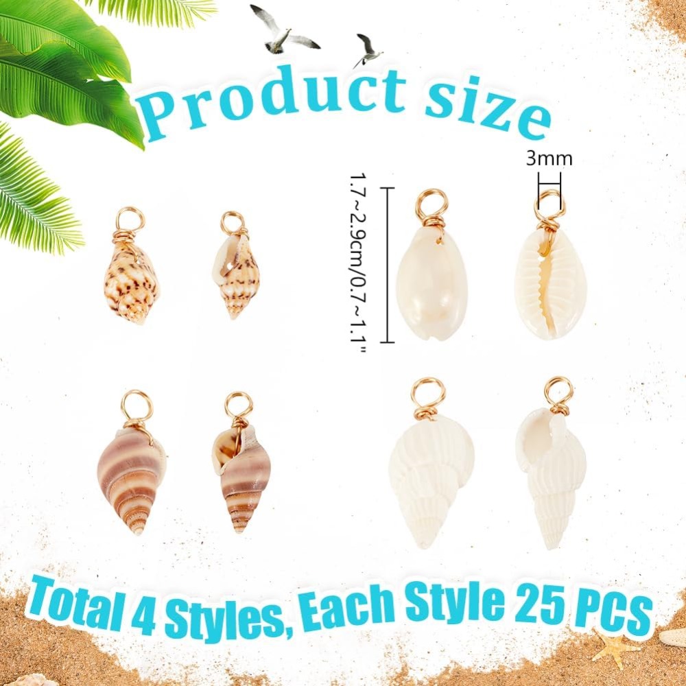 100pcs 4 Styles Natural Shell  - Jewelry Making Course recension och pris