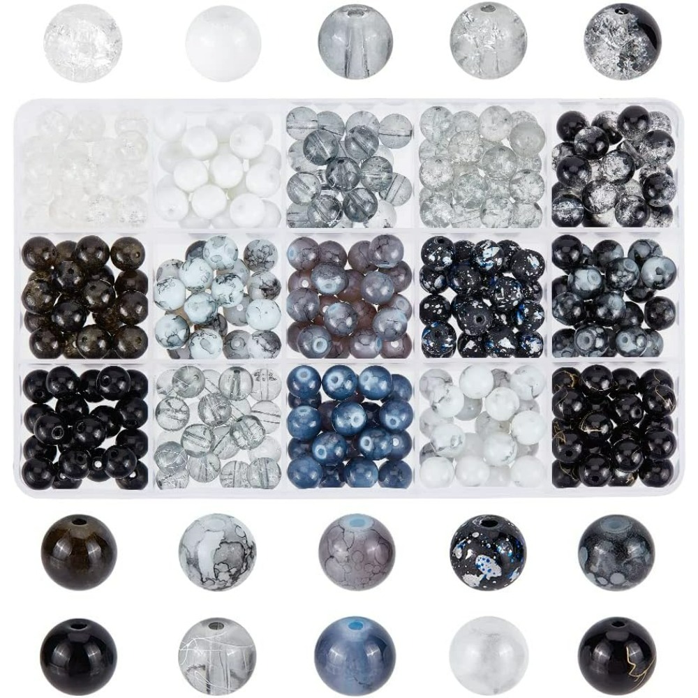 300pcs 8mm Black Glass Beads 1 - Jewelry Making Course recension och pris