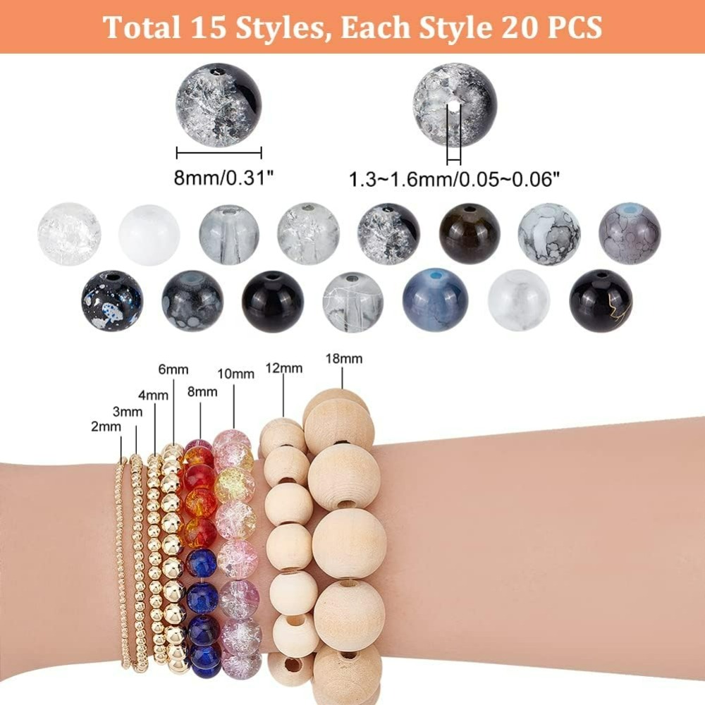 300pcs 8mm Black Glass Beads 1 - Jewelry Making Course recension och pris