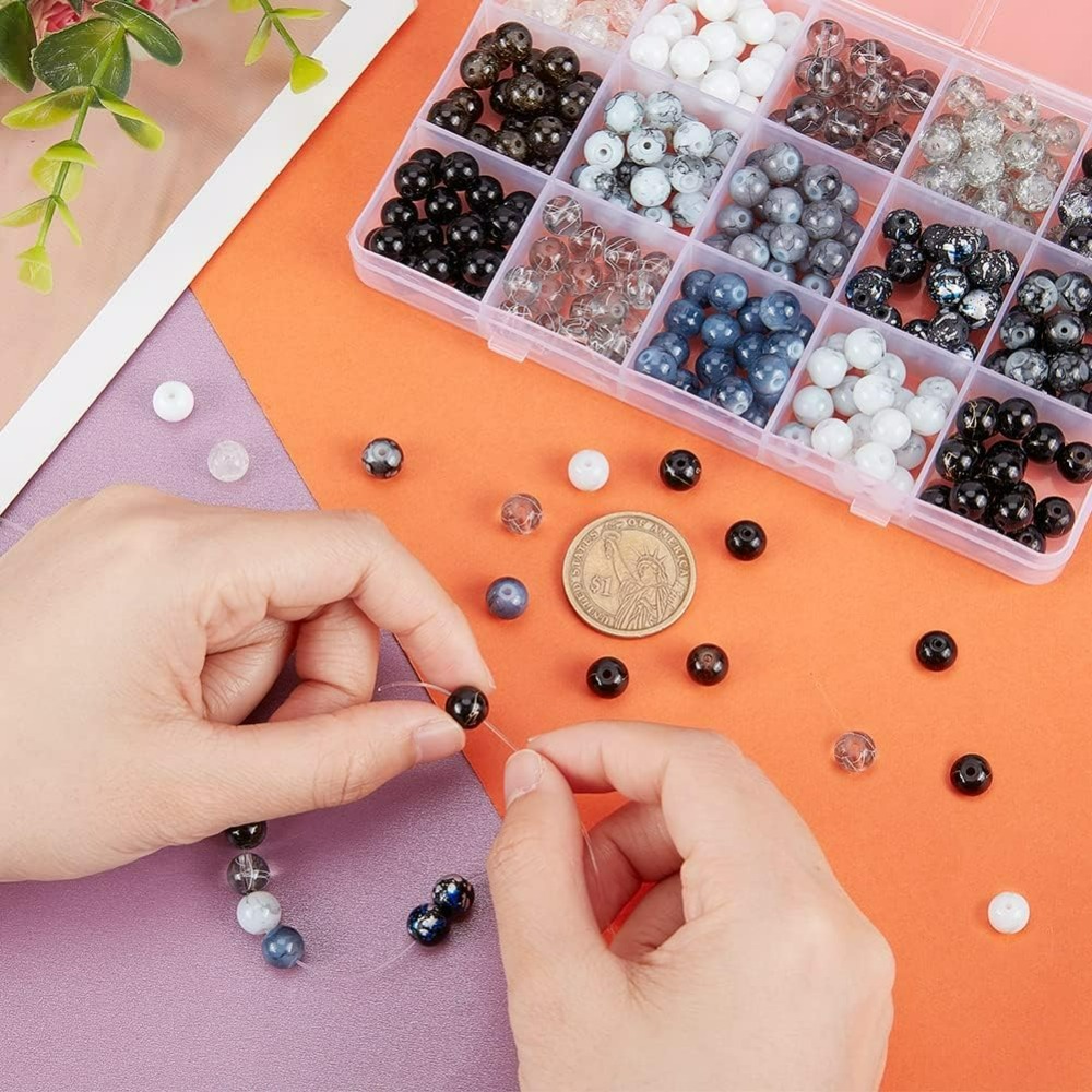 300pcs 8mm Black Glass Beads 1 - Jewelry Making Course recension och pris