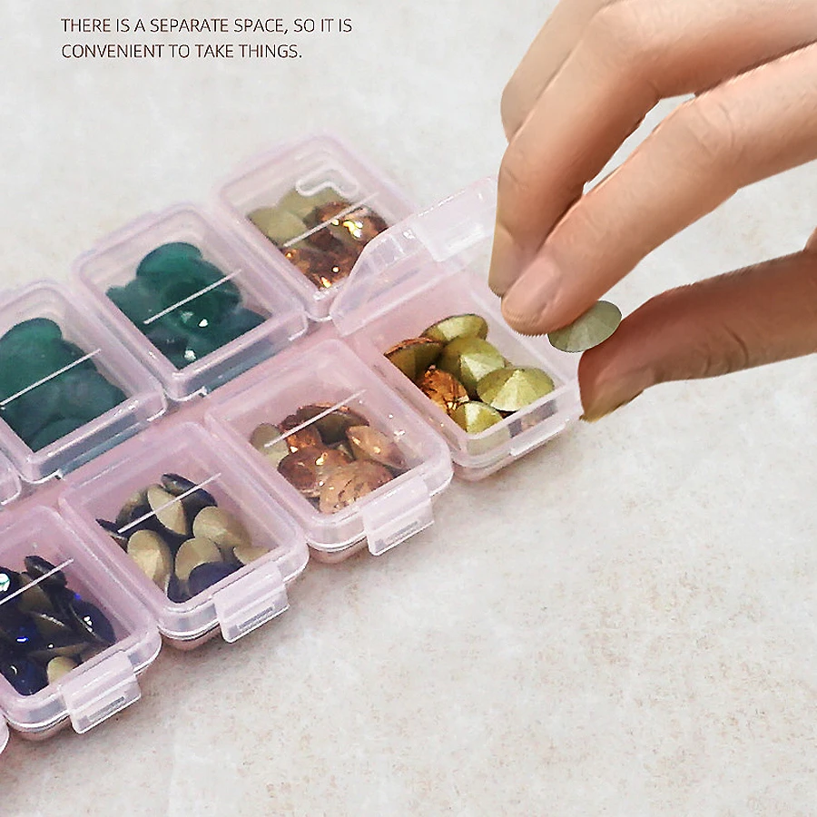 12 Compartments Plastic Rhines - Jewelry Making Organizer Box recension och pris